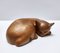 Vintage Hand Carved Wooden Sleeping Cat by De Stijl, 1980s 4