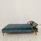 Mid-Century Daybed / Bed in Beech and Velvet, 1950s, Image 1