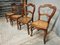 Antike Esszimmerstühle aus Nussholz mit Gurtband, 1890er, 4 . Set 5