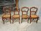Antike Esszimmerstühle aus Nussholz mit Gurtband, 1890er, 4 . Set 1