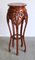 Hand Carved Round Teak Top Plant Stand 2