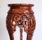 Hand Carved Round Teak Top Plant Stand 5