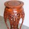 Hand Carved Round Teak Top Plant Stand 6