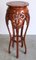 Hand Carved Round Teak Top Plant Stand 4