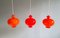 Vintage Scandinavian Suspensions in Orange Opaline by Hans-Agne Jakobsson, 1960s, Set of 3 1