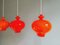 Vintage Scandinavian Suspensions in Orange Opaline by Hans-Agne Jakobsson, 1960s, Set of 3 6