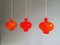 Vintage Scandinavian Suspensions in Orange Opaline by Hans-Agne Jakobsson, 1960s, Set of 3 3