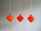 Vintage Scandinavian Suspensions in Orange Opaline by Hans-Agne Jakobsson, 1960s, Set of 3 11