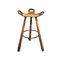 Tall Vintage Wooden Stools Model Marbella by Sergio Rodriguez, Set of 2, Image 2