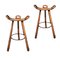 Tall Vintage Wooden Stools Model Marbella by Sergio Rodriguez, Set of 2 1