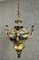 Lámpara de araña vintage con farol dorado, Imagen 5
