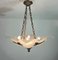 Art Deco Ceiling Light in Bronze and Satin Glass, France, 1940s, Image 12