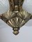 Art Deco Ceiling Light in Bronze and Satin Glass, France, 1940s 11