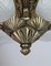 Art Deco Ceiling Light in Bronze and Satin Glass, France, 1940s, Image 11