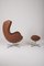 Leather Egg Lounge Chair and Footstool by Arne Jacobsen, Set of 2, Image 5