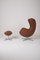 Leather Egg Lounge Chair and Footstool by Arne Jacobsen, Set of 2 2