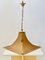Mid-Century Italian Pagoda Pendant with Brass and Curved Smoked Glass from Esperia, 1970s 2