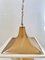 Lámpara colgante Pagoda italiana Mid-Century de latón y vidrio ahumado curvado de Esperia, años 70, Imagen 4