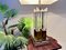 Lampada da tavolo grande in ottone e vetro acrilico con luce integrata in stile Romeo Rega, Italia, anni '70, Immagine 7
