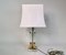 Large Italian Brass and Acrylic Glass Table Lamp with Integrated Light, 1970s 1