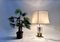 Lámpara de mesa italiana grande de latón y vidrio acrílico con luz integrada al estilo de Romeo Rega, años 70, Imagen 11