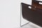 Burgundy Leather and Chrome Magazine Rack from Brabantia, 1970s, Image 2