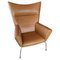 Model CH445 Winged Armchair in Walnut & Leather by Hans J. Wegner, 1960s 1