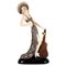 Lady with Hat and Guitar Figure attributed to Stephan Dakon for Goldscheider, Vienna, 1934 1