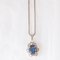 Vintage Necklace with 8k White Gold Chain and 14k White Gold Daisy Pendant with Sapphire and Diamonds, 1970s, Image 6