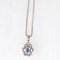 Vintage Necklace with 8k White Gold Chain and 14k White Gold Daisy Pendant with Sapphire and Diamonds, 1970s 5