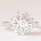 Vintage 18k White Gold Diamond Snowflake Ring, 1970s 8