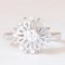 Vintage 18k White Gold Diamond Snowflake Ring, 1970s 9