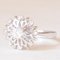 Vintage 18k White Gold Diamond Snowflake Ring, 1970s, Image 2