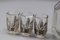 Juego de jarras checas bohemias Art Déco de vidrio claro y gris atribuido a Schlevogt & Hoffman, años 30. Juego de 7, Imagen 10