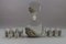 Juego de jarras checas bohemias Art Déco de vidrio claro y gris atribuido a Schlevogt & Hoffman, años 30. Juego de 7, Imagen 2