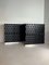 Brutalist Black Cabinets with Graphic Door Panels, 1970s, Set of 2 3