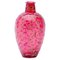 Bohemian Gilt Enamelled Cranberry Glass Vase with Floral Pattern, Image 1