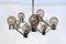 Large Italian Chromed 3d-Grid-Structure Chandelier with 12 Smoked Glass Domes, 1960s 2