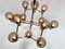 Large Italian Chromed 3d-Grid-Structure Chandelier with 12 Smoked Glass Domes, 1960s 7