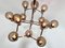 Large Italian Chromed 3d-Grid-Structure Chandelier with 12 Smoked Glass Domes, 1960s, Image 7