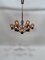 Large Italian Chromed 3d-Grid-Structure Chandelier with 12 Smoked Glass Domes, 1960s 8