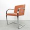 Vintage Cognaq Leather Armchair with Armrests from Knoll Inc. / Knoll International, 1980s 1