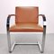 Vintage Cognaq Leather Armchair with Armrests from Knoll Inc. / Knoll International, 1980s, Image 3