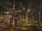 Anton Heinrich Dieffenbach, Cerf dans la forêt de sapins, 1891, huile sur bois, encadré 1