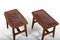 Danish Stools in Teak and Patinated Leather, 1960s, Set of 2 10