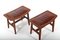 Danish Stools in Teak and Patinated Leather, 1960s, Set of 2, Image 3