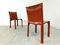 Rote Leder Esszimmerstühle von Mario Bellini für Cassina, Italien, 1970er, 8er Set 2