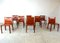 Sedie da pranzo in pelle rossa di Mario Bellini per Cassina, Italia, anni '70, set di 8, Immagine 6