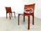 Rote Leder Esszimmerstühle von Mario Bellini für Cassina, Italien, 1970er, 8er Set 7
