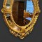 Espejo de pared francés oval grande con marco de madera dorada tallada, 1880, Imagen 4